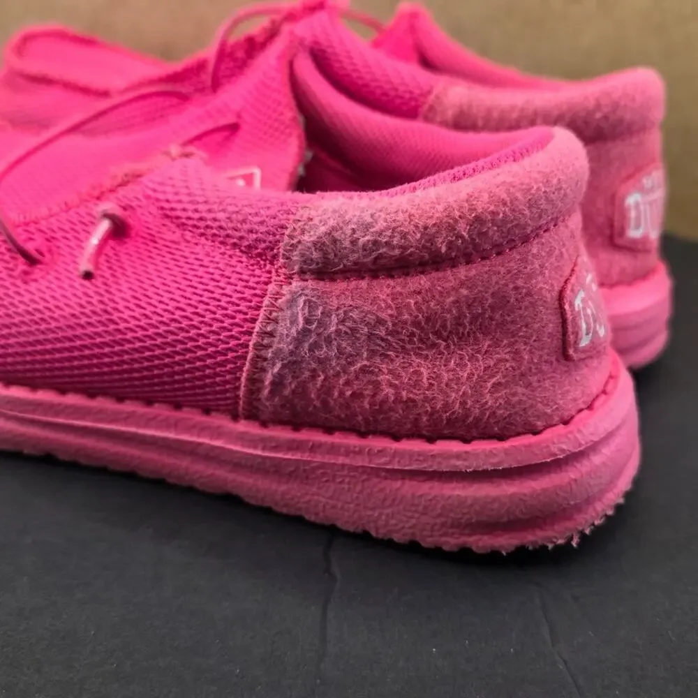 Hey Dude Wally Funk Mono vibrant electric pink color Size 4